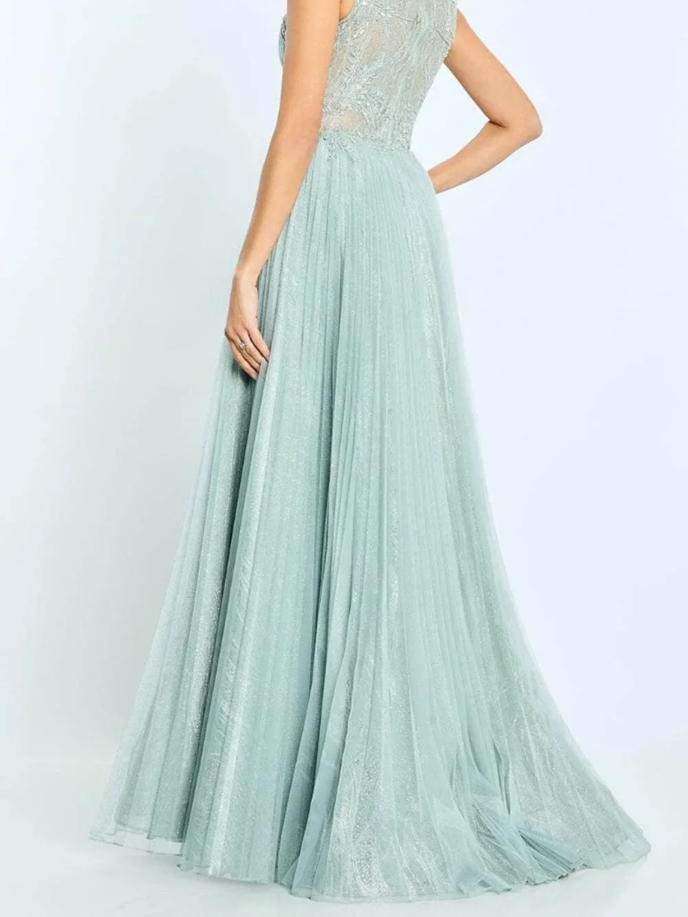 NWT Montage by Mon Cheri M515 Pleated Mother of the Bride Dress Seamist size 10 - Picture 6 of 8